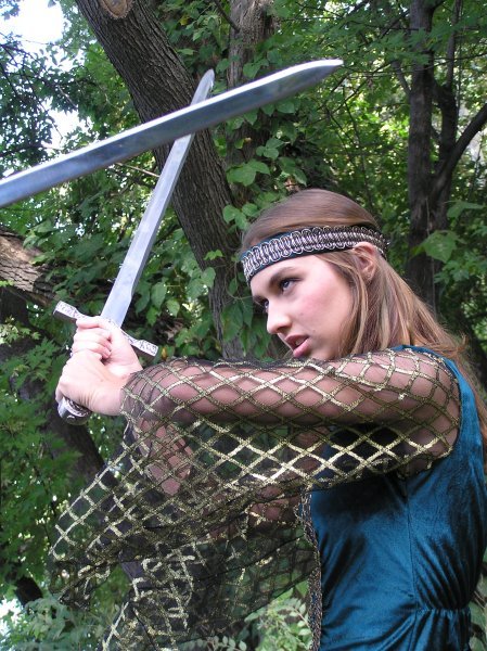 cute dead girl in a swordfight